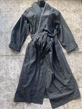 Gianfranco Ferre Grey Draped Belted Dressing Gown